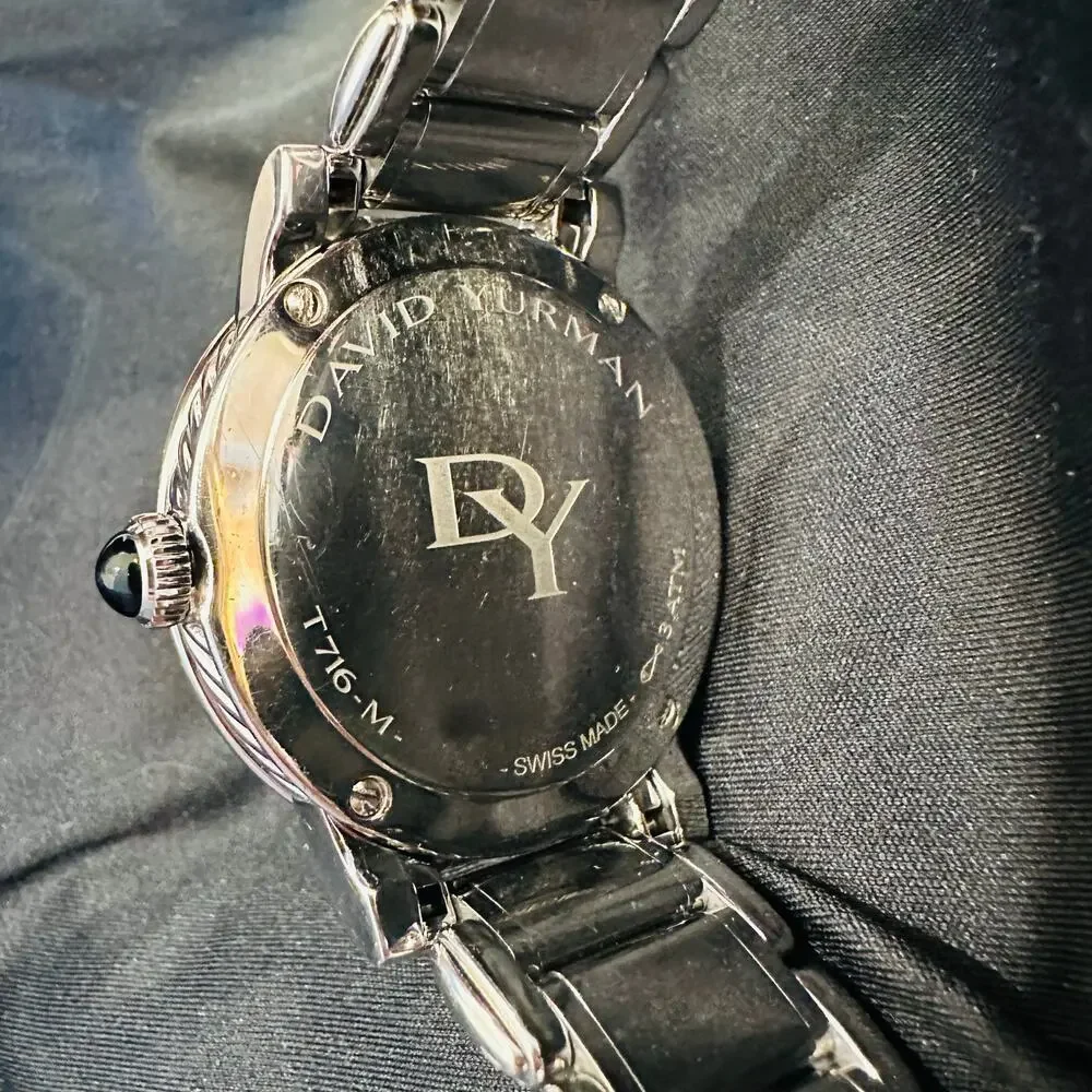 David Yurman Classic Watch Stainless Steel Black Mother of Pearl Dial 38mm
